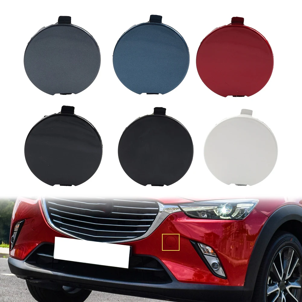 1PC D10J-50-A12A Left/Right Car Front Bumper Towing Hook Eye Cover Trailer Cap PP For Mazda CX3 CX-3 2014-2023