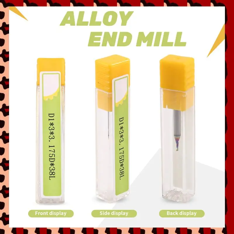 

A72P 2PCS D1x3x3.175Dx38l Single Flute Solid Carbide Alloy End Mill Coating Milling Cutter Bit Foraluminium