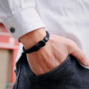 新しい小説メンロープブレスレットダブルレイヤー4mmナイロンコードチェーンブラクレット3サイズラッキーレッドスレッドパルスリアギフト彼のアクセサリー 10ベストセールスレッドパンドラブレスレット-8