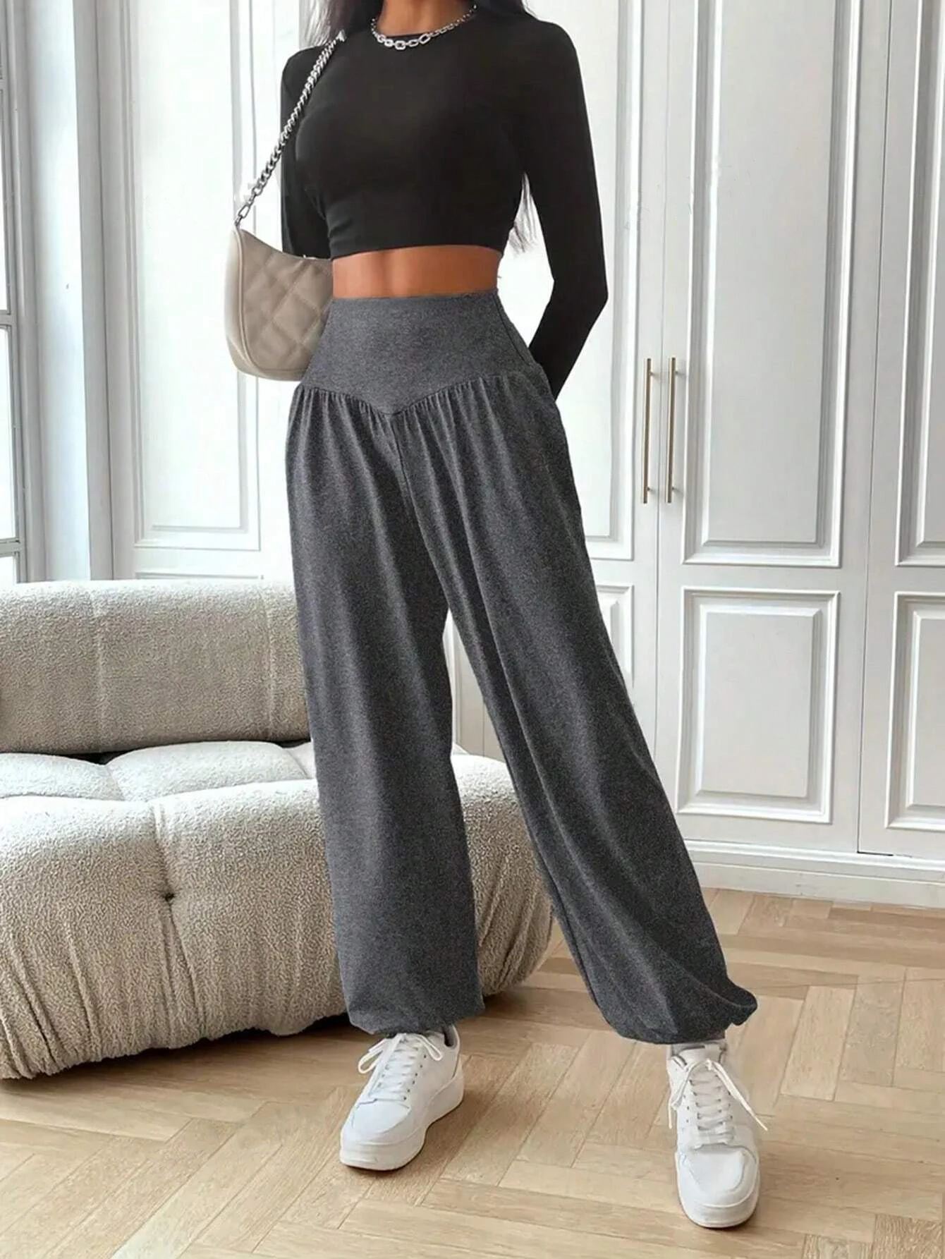 Leggings de cintura alta para mujer, pantalones tipo farol, pantalones con puños, pantalones de baile cómodos y transpirables, Jeggings para gimnasio y Fitness