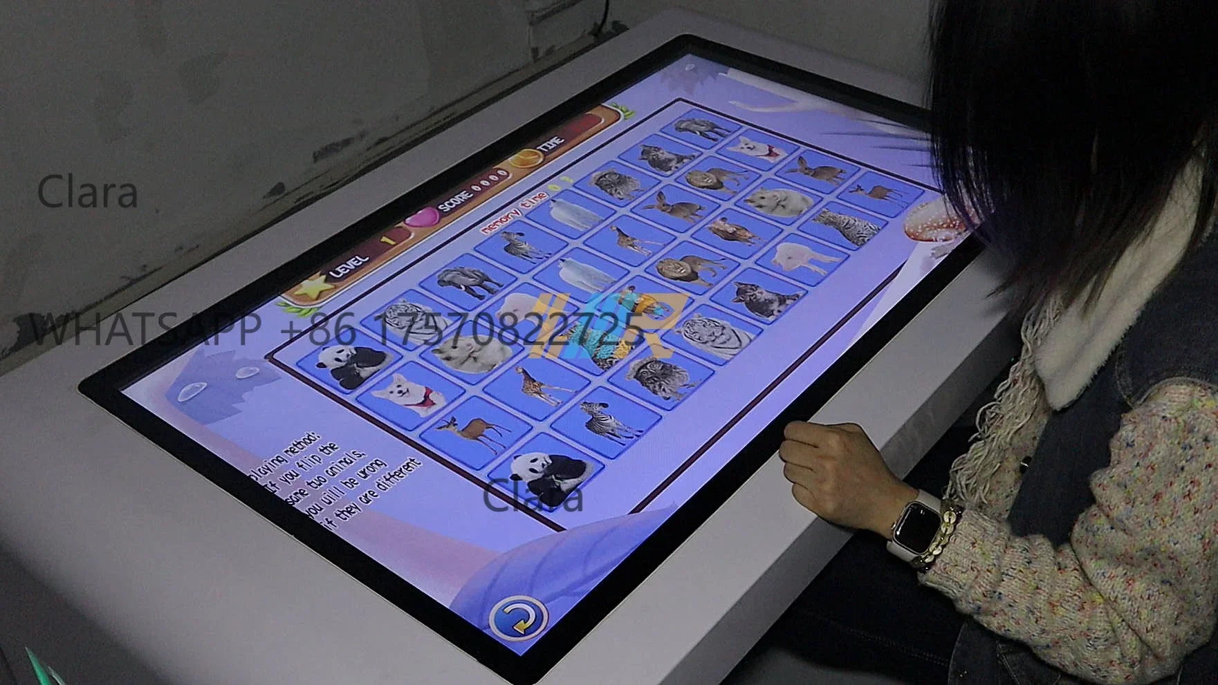 Puzzle Game for Education Multi Touch  Games Free Standing 43 55 Inch Indoor Touch Screen  Interactive  for Kids