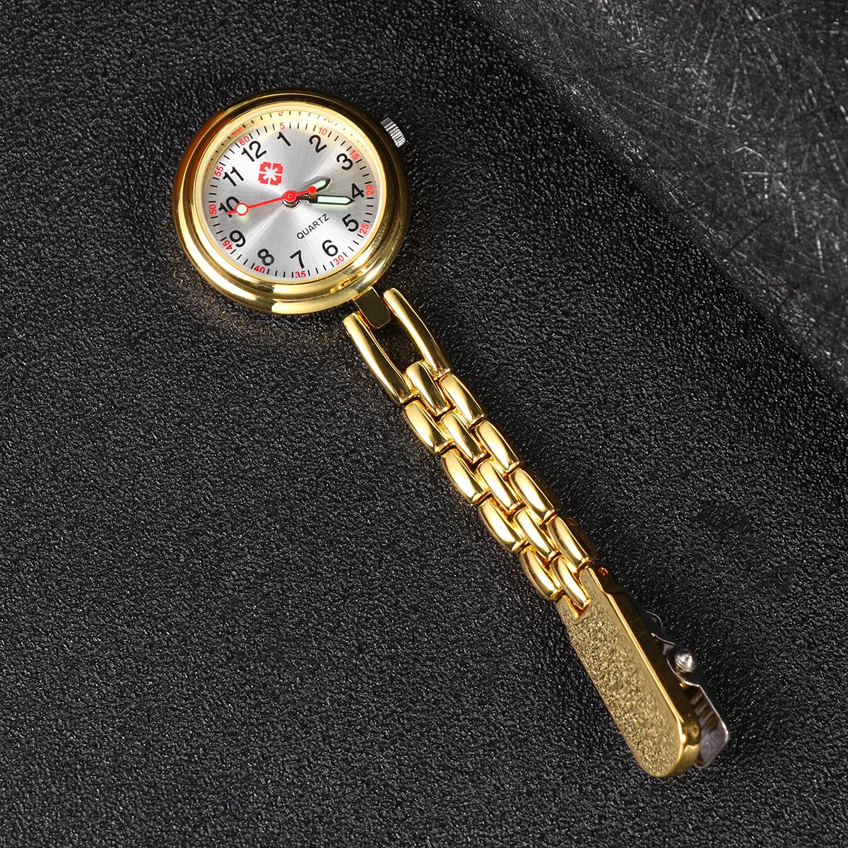 قطعة واحدة من ساعة الجيب الطبية الذهبية الإبداعية للممرضات كوارتز ساعة عصرية بإبزيم معلق للرجال والنساء #4