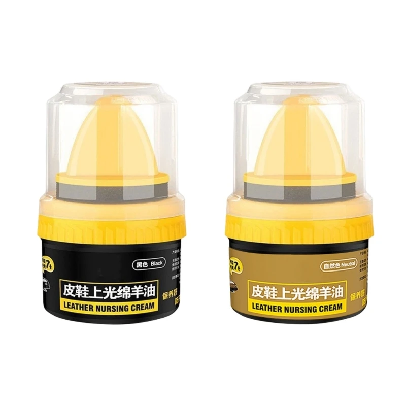 573B Leather Polish Cream Shoe Care Cream with Sponge Applicator for Routine Leather Care and Quick Touch Up for Bags Seats and