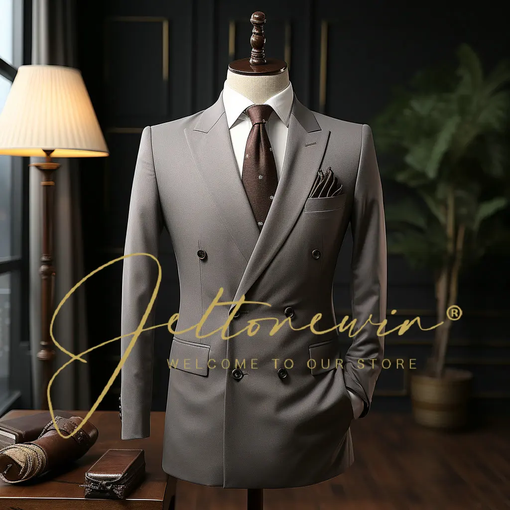

Men's Suits Groom Wear Tuxedos Custom Made 2-Piece Wedding Suits Slim Fit Groomsmen Best Man Suit (Jacket+Pant )