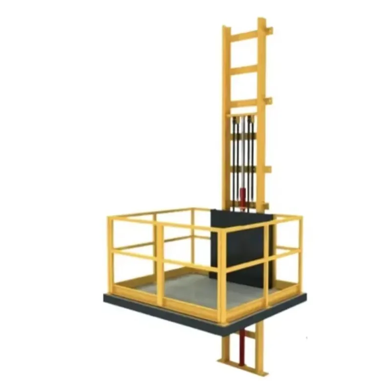 500KG Load Capacity Compact Cargo Lift Guide Rail Design Portable For Home Warehouse Storage Use