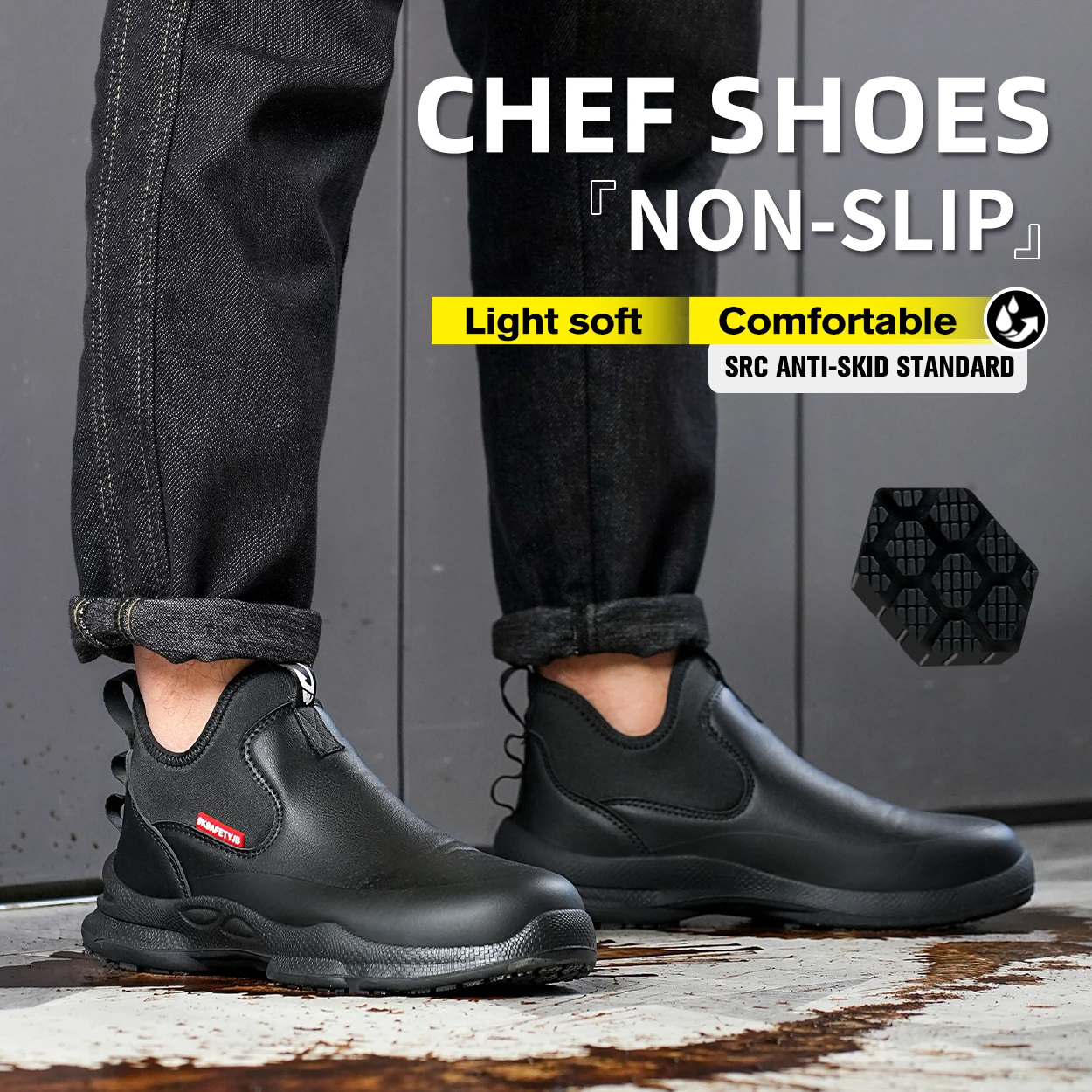 Shevalues Herren Eva Clogs Herren Kochschuhe Rutschfeste Küchenschuhe Arbeitsschuhe Ölbeständige wasserdichte und verschleißfeste Gummischuhe – Detail 20