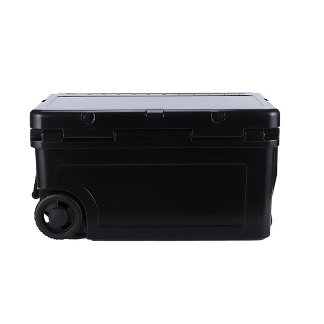 55Qt Heavy Duty Eco-Friendly Rotomolded Thermal Modern Custom Print Ice Chest Cooler Wheels Leakproof Waterproof Food Cans view 5