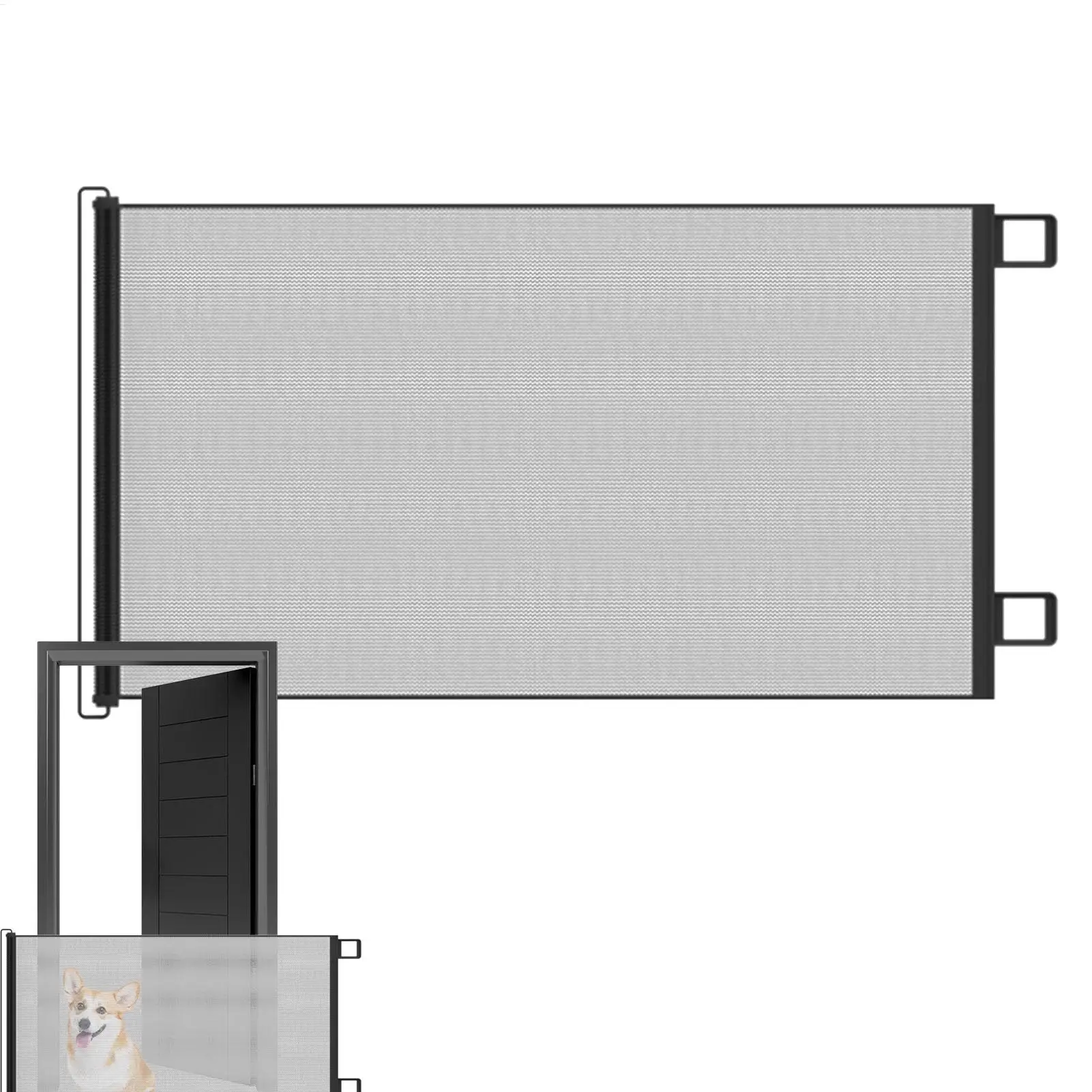 

Automatic Pet Mesh Isolation Net Retractable Pet Gate For Kid Dog Fence Easy Install Pet Gate For Stairs Doorways Outdoor