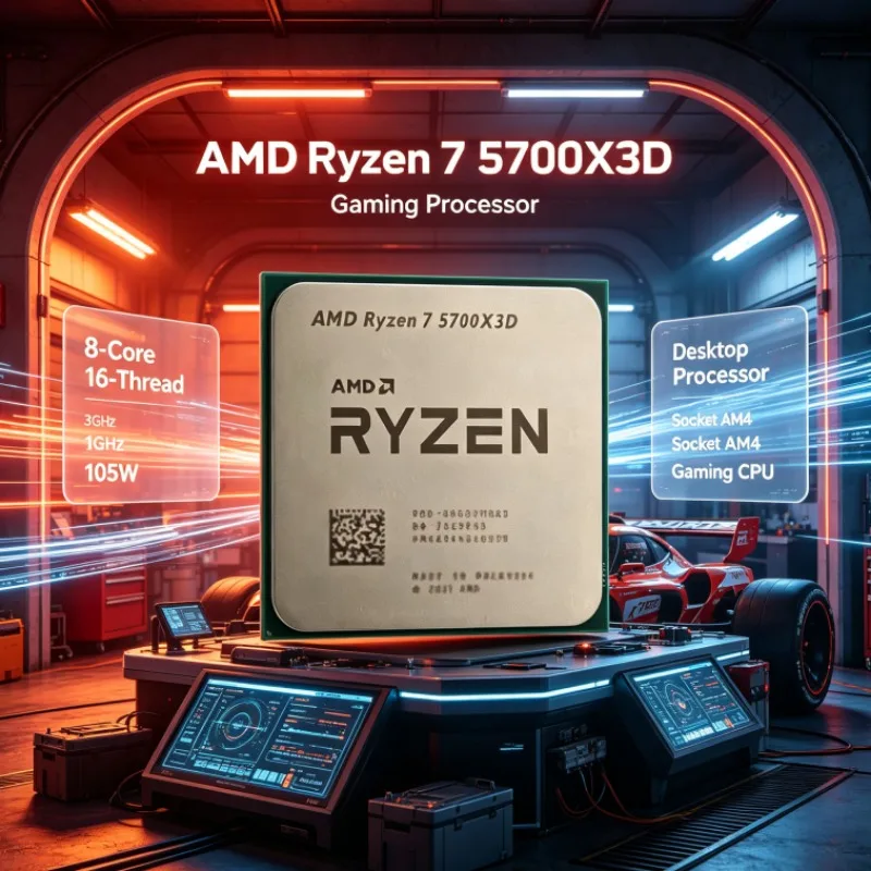 Ryzen R7 5700X3D AMD Desktop Processor 8 Cores 16 Threads 3.0GHz 105W Socket AM4 DDR4 CPU
