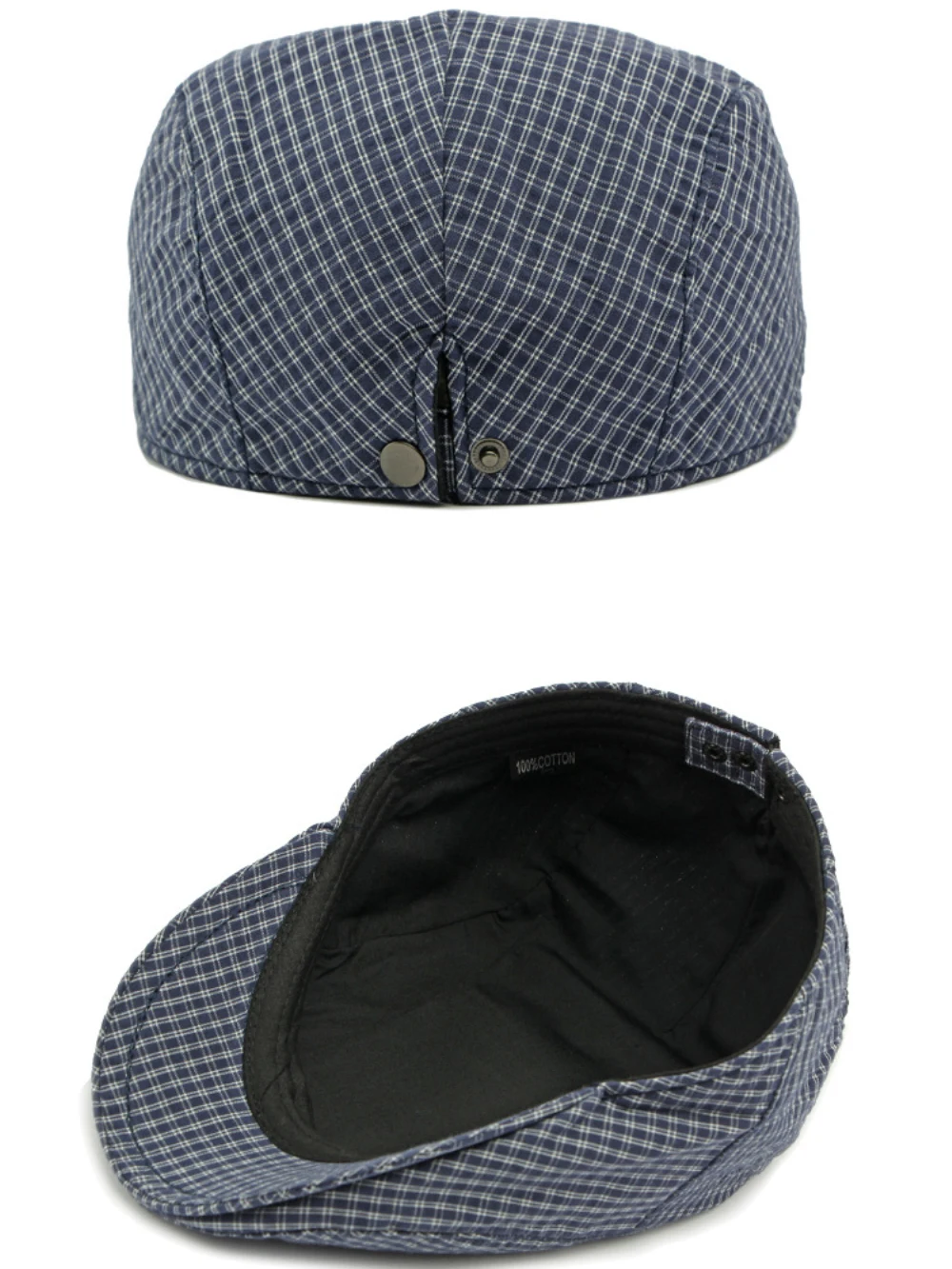 HT4799 Herren- und Damen-Baskenmützen für Frühling, Sommer und Herbst, Künstler- und Malermütze, Unisex Ivy Flat Cap, Verstellbare Karierte Baskenmützen – Detail 13