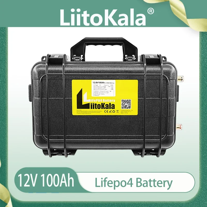 Akumulator LiitoKala 12.8V 100Ah LiFePO4 wbudowany w 100A BMS 12V 100Ah wodoodporny do Solar Camper jacht Inverter silnik Moto