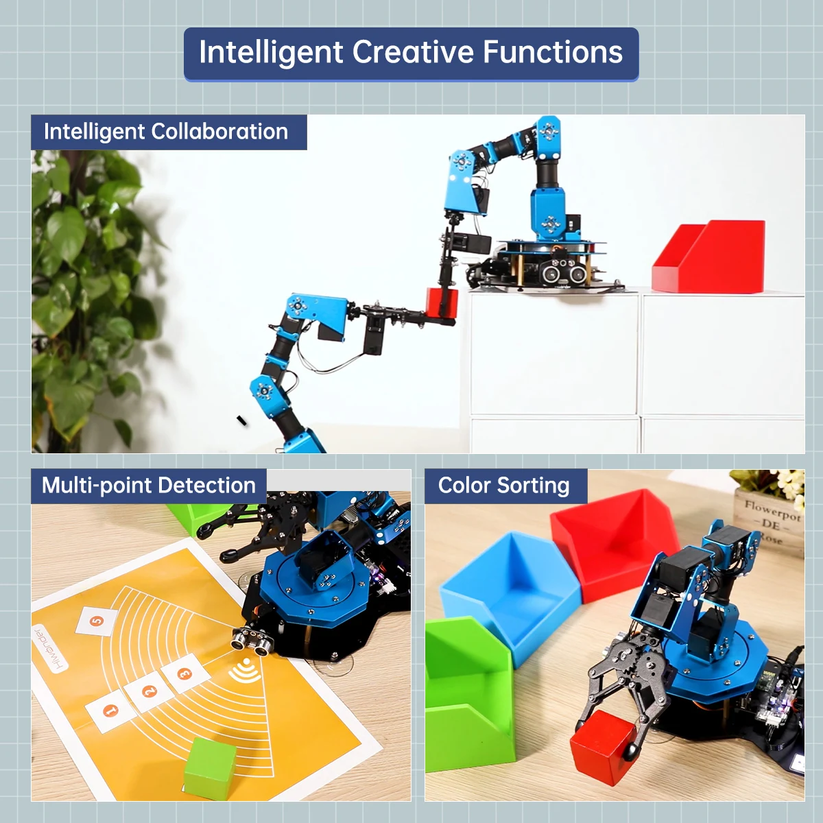 XArm 2.0 6DOF Python Scratch Programming Robot STEM Education Robotic Arm Kits With Sensor Expansion