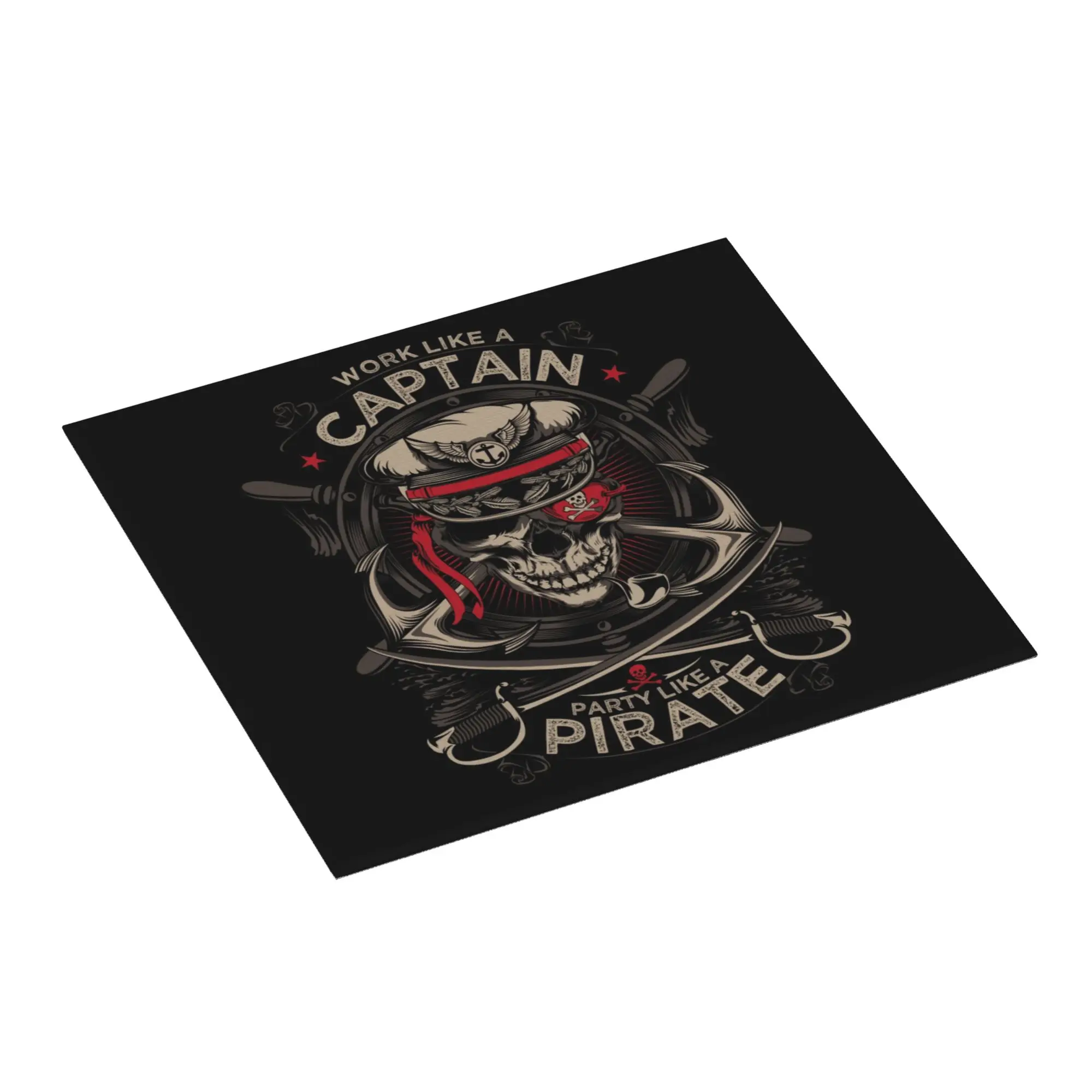 Work Like A Captain Party Like A Pirate Non Slip Kitchen Counter Reusable Nautical Skull Sailor Bathroom Drying Mat For Kitchen