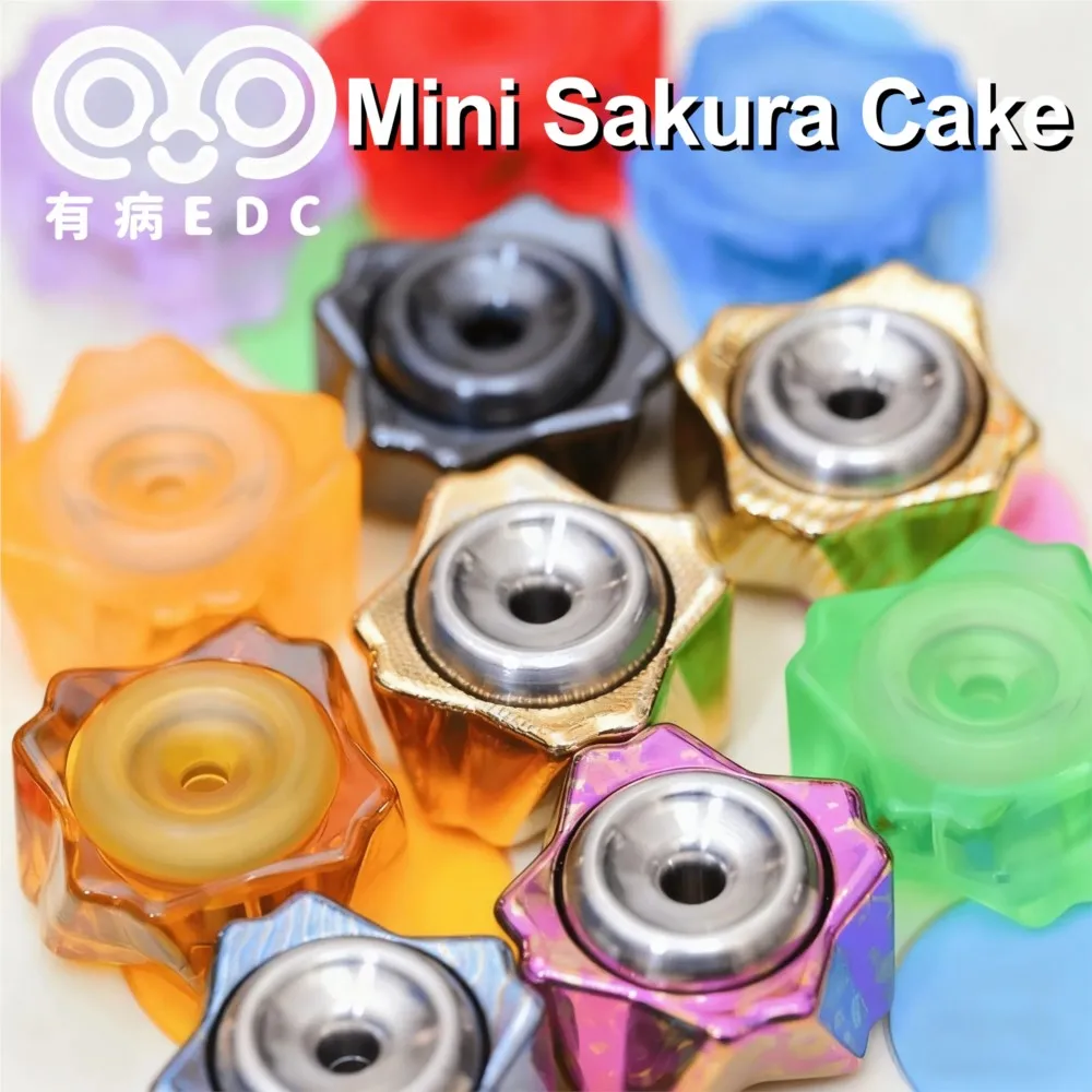 YOUBING EDC Mini Sakura Cake Fidget Spinner Push Feeling Multi-blade Fidget Spinner Anxiety Relief Gadgets Original Design