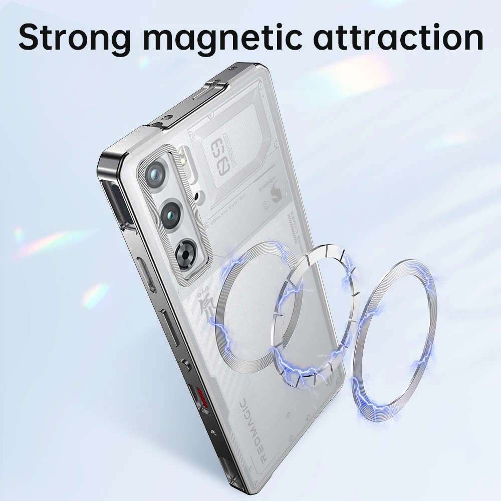 Etui Matowe z Metalową Ramką Slim Kompatybilne z MagSafe Odporne na Wstrząsy do Red Magic 10 Pro/10 Pro+ Plus — zdjęcie produktu 3