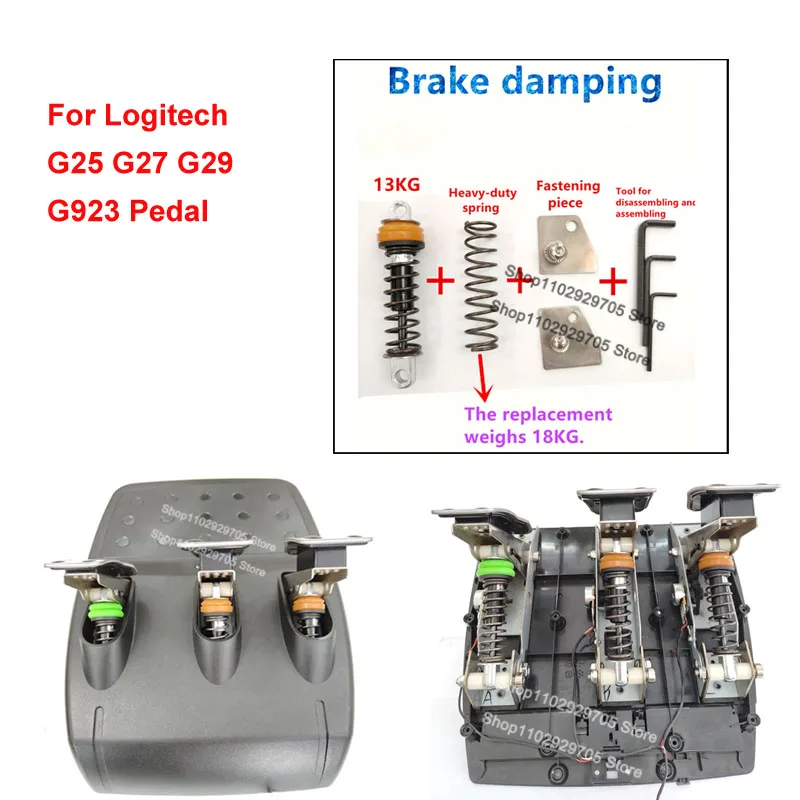 Pédale Simracing pour Logitech G25 G27 G29 G923, frein à accélérateur, embrayage, amortissement hydraulique, accessoires de mise à niveau modifiés