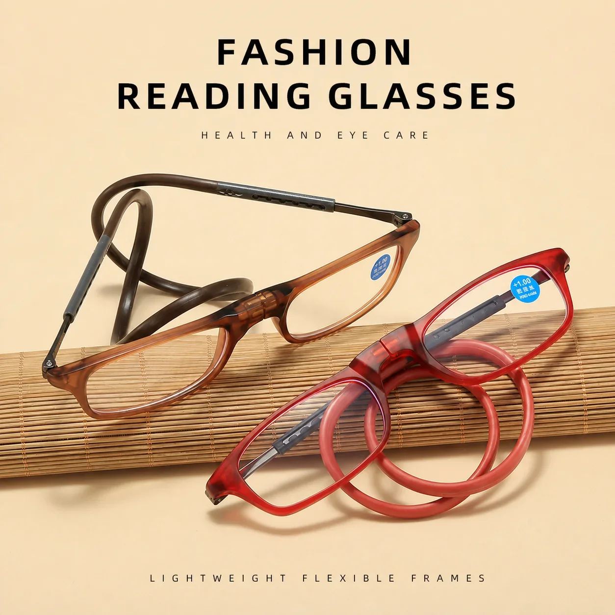 Lunettes de lecture magnétiques à suspendre autour du cou, anti-lumière bleue, portables, avec lentilles grossissantes, anti-perte, 0+1+1.5+2.0+2.5+3.0