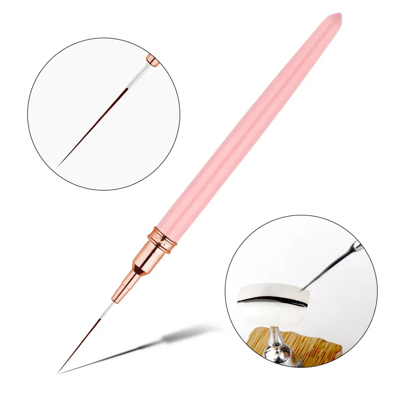 5 قطعة مسمار الفن أقلام بطانة فرش مجموعة مسمار أدوات الرسم لخطوط طويلة رقيقة التفاصيل غرامة الرسم بطانة فرشاة UV هلام البولندية اللوحة