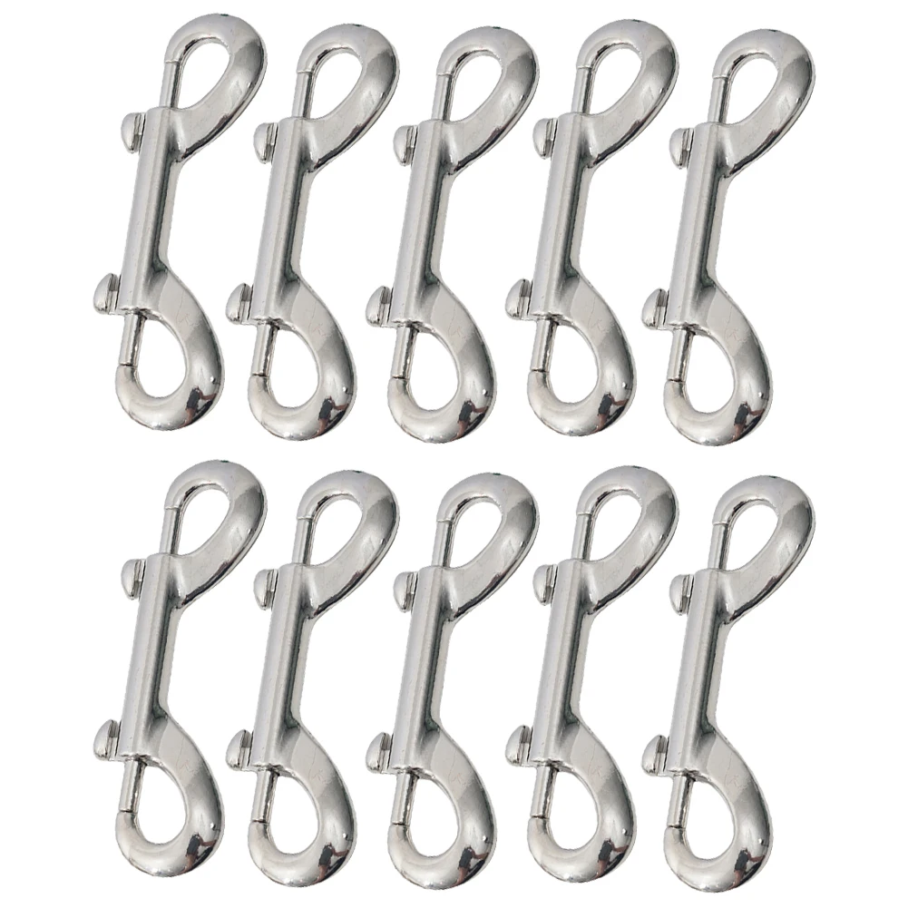 10pcs Trigger Snaps Metal Clips 316 Stainless Steel Quick Draw Link Carabiner for Linking Dog Leash Feed Buckets