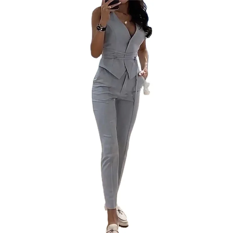Two Peice Set for Women Matching Sets Elegant Women\'s Suit 2022 Fashion New Temperament Two-Piece Vest