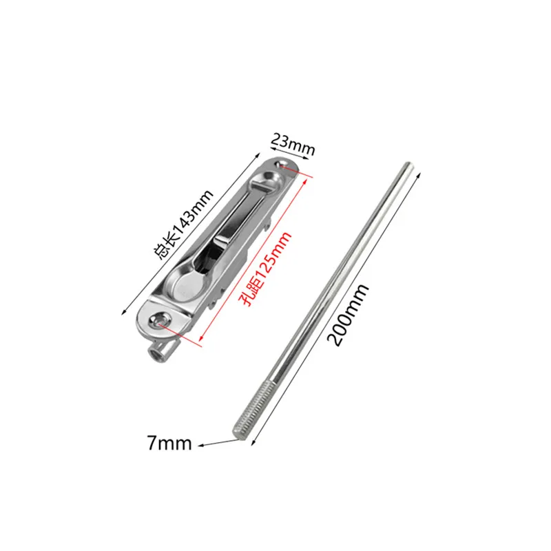 304 Stainless Steel Security Door Guard Lever Action Flush Bolt Latch Slide Bolt Lock Satin Nickel Brushed