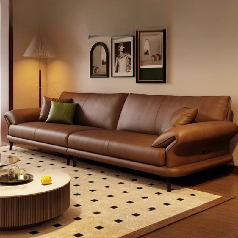 Leather Minimalist Sofas Modern Nordic Wood Style Sofas King Size Daybed Straight Row Divani Soggiorno Living Room Furniture