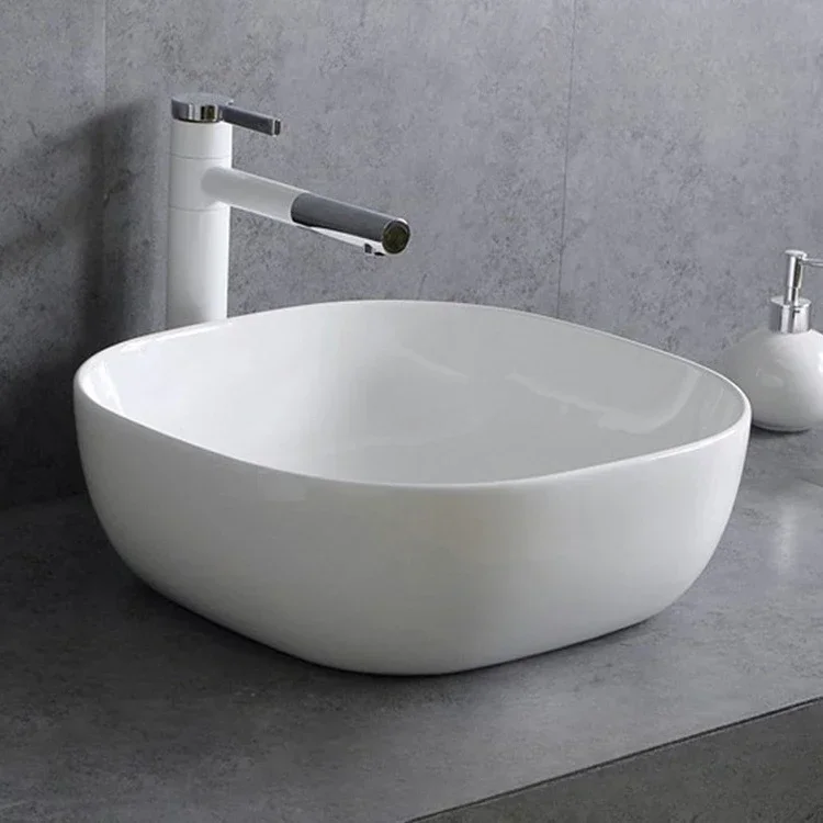 Ceramic square rounded corner wash basin Household hotel wash basin