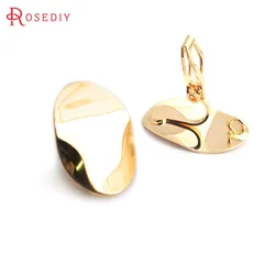 18K Gold Color Brass Wave Oval Shape Earrings Clips High Quality Diy Jewelry Making Earrings Accessories for Women