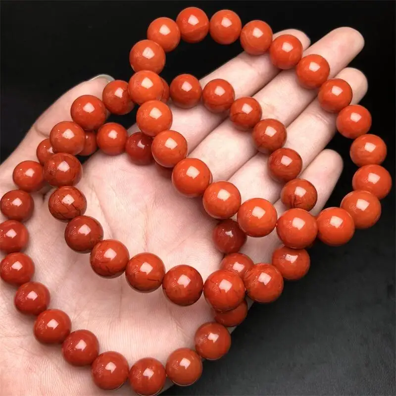 10MM Natural Carnelian Bracelet Handmade Crystal Quartz Jewelry Stretch Bangle Children Birthday Gift 1pcs