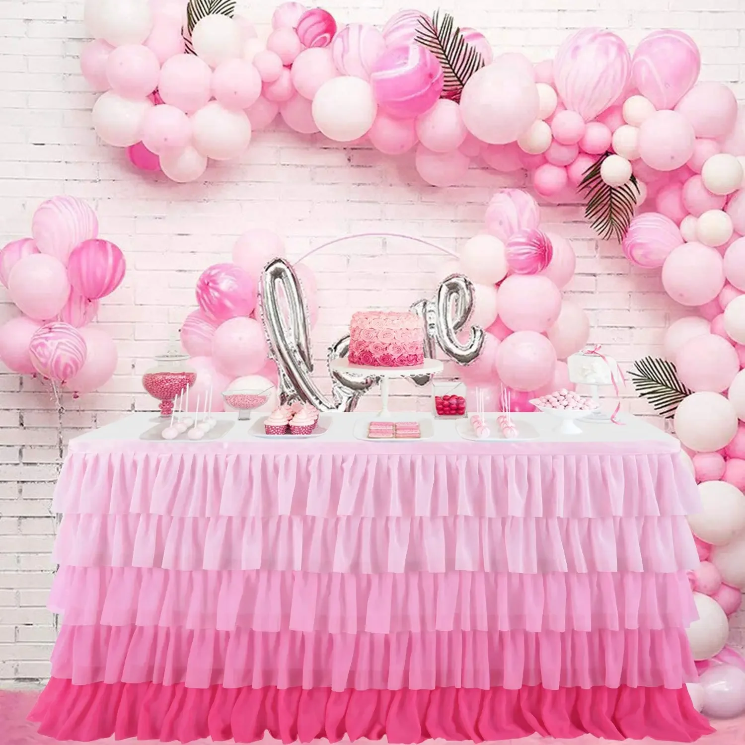 80X110Cm Table Skirt Newborn Welcome Birthday Party Banquet Wedding Household Festive Table Decor