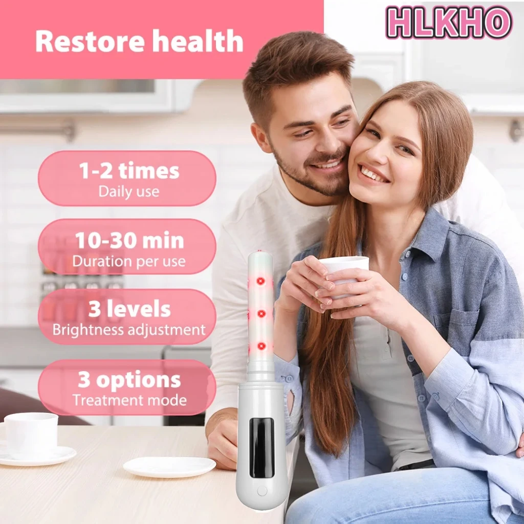 HLKGO Vaginal Tightening Therapy Device, Women Red Blue Infrared LED Light for Vaginitis Care & Pain Management