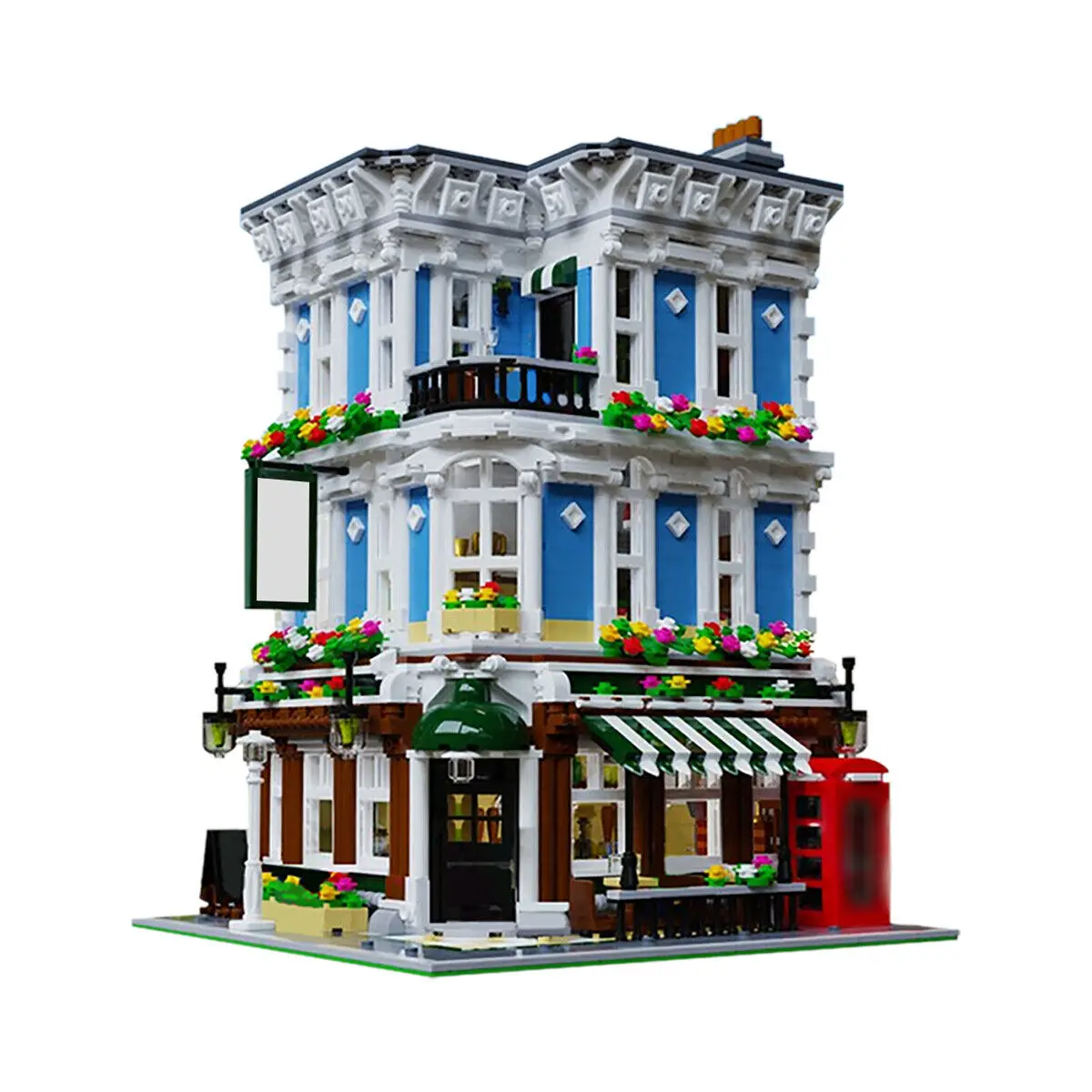 Modular Building London Style Street Corner Pub 3409 Pieces MOC Build