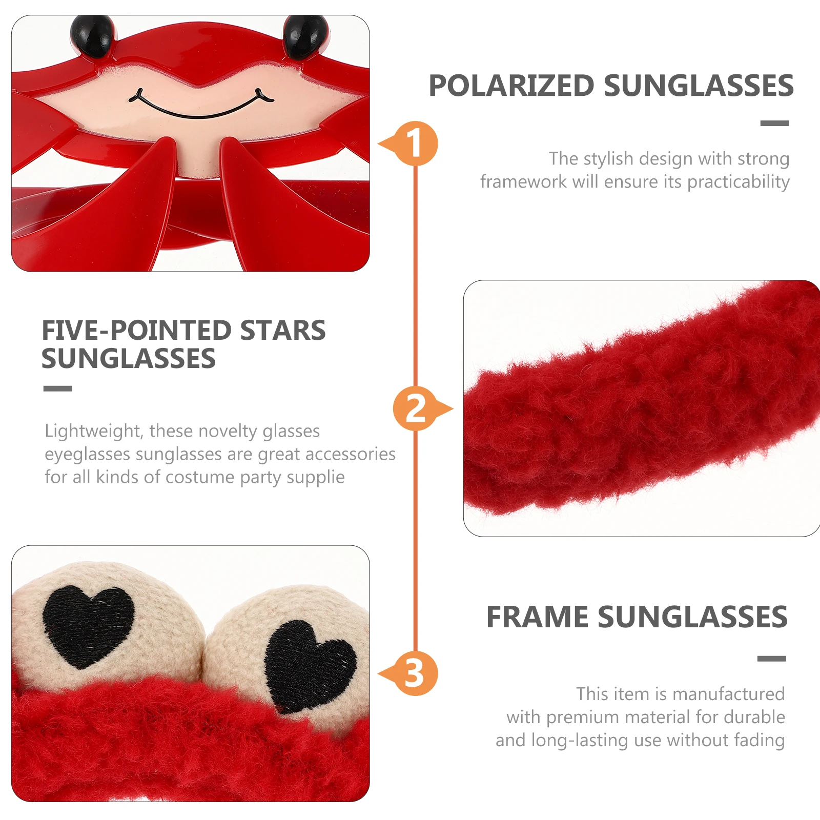 

1 set 1 Set Headband Prop Adorable Crab Sunglasses For Summer Beach Lovely Crab Headband Party Carnival Costume Decoration
