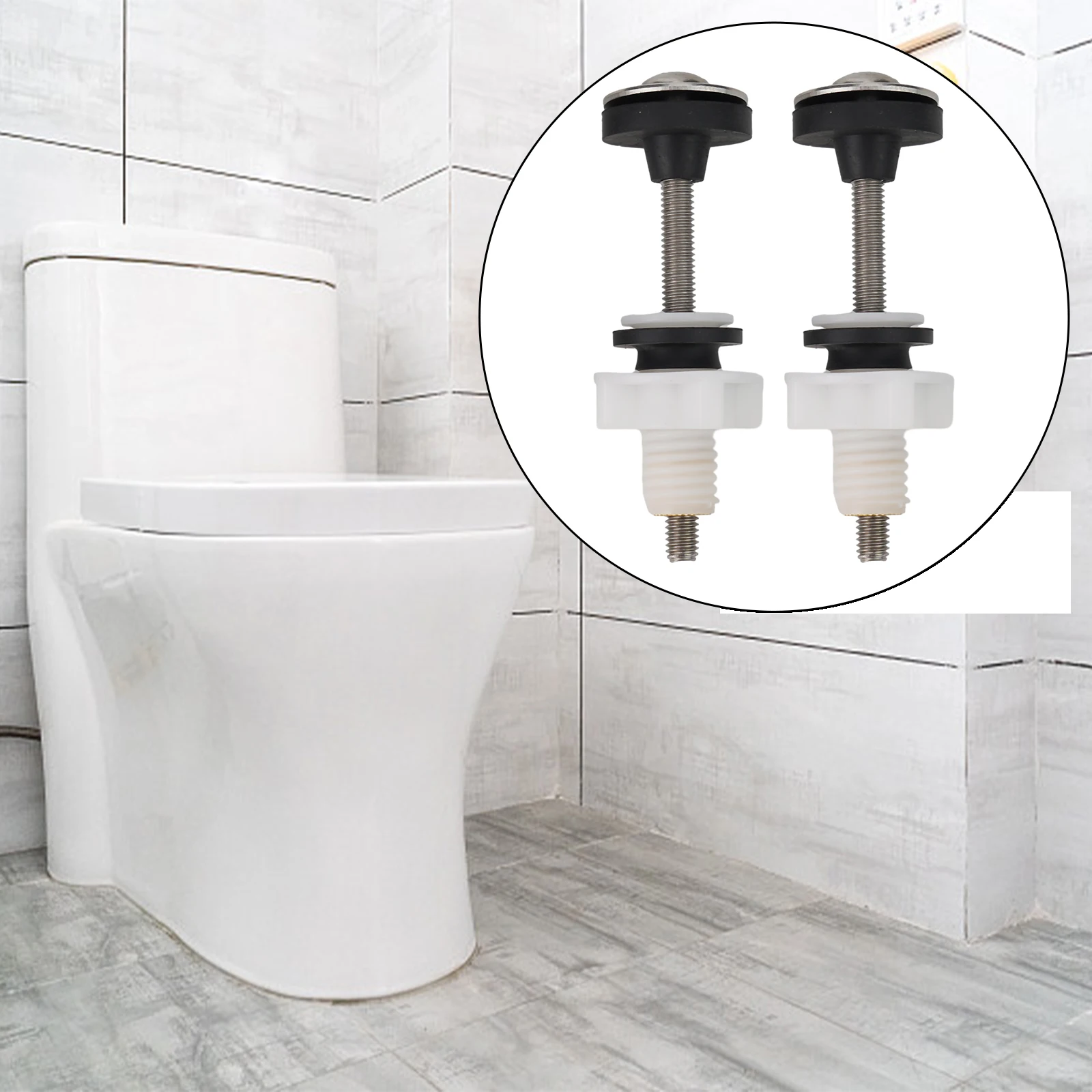 Kit de fixation et d'étanchéité pour réservoir de toilettes, boulons en acier inoxydable, joints en caoutchouc pour des toilettes sans fuite