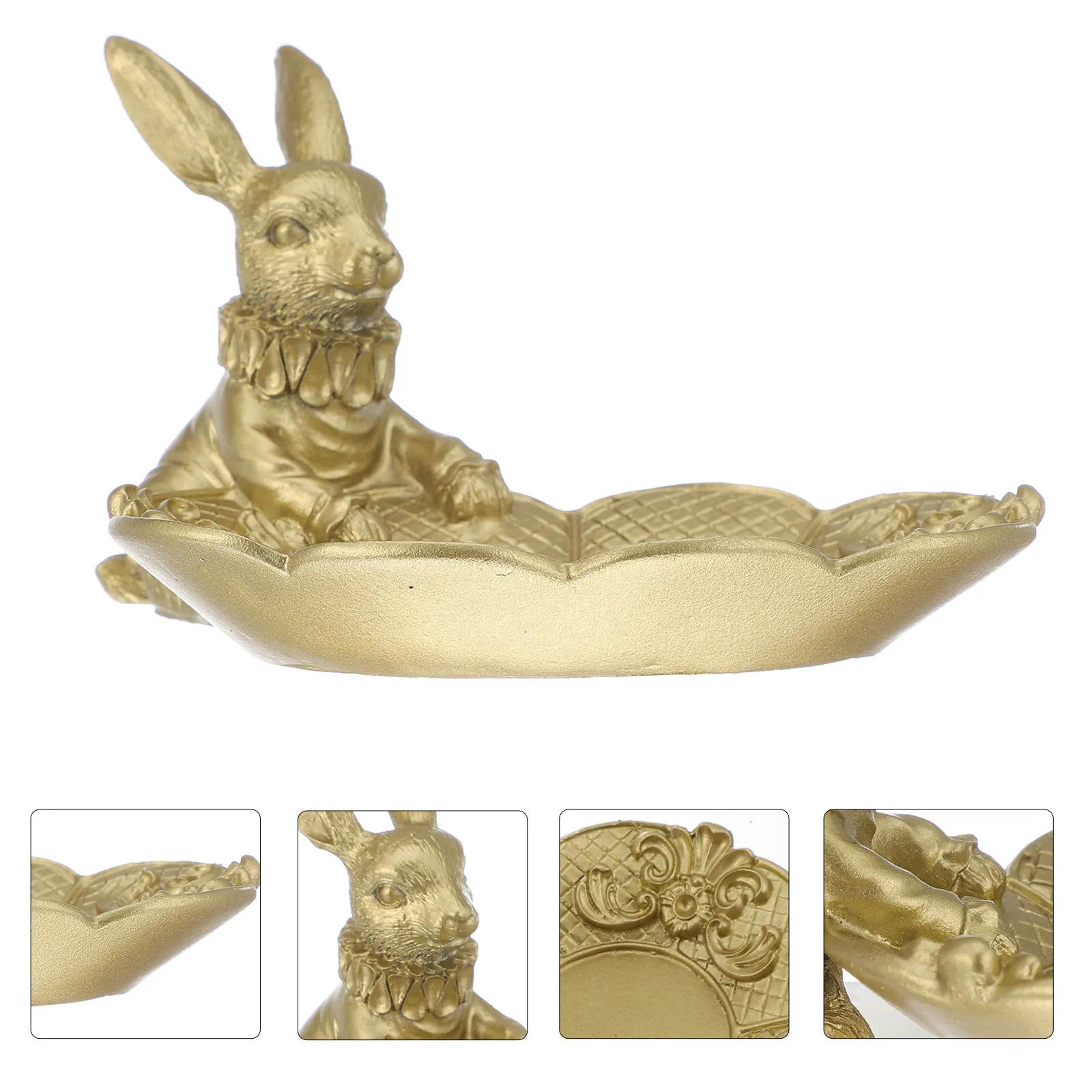

Resin Jewelry Display Tray Creative Sitting Rabbit Jewelry Holder Decorative Earrings Storage Organizer for Personal and Retail