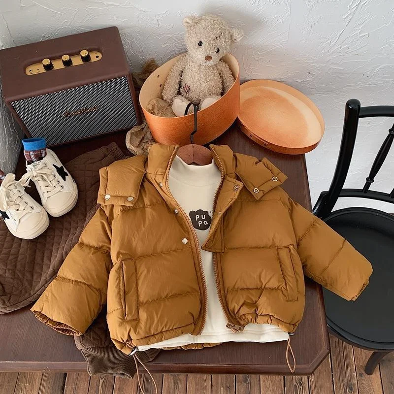 Boys Down and cotton Jacket Windbreak Outerwear 2024 Cute Winter Autumn Warm Cotton Christmas Gift Children's Clothing