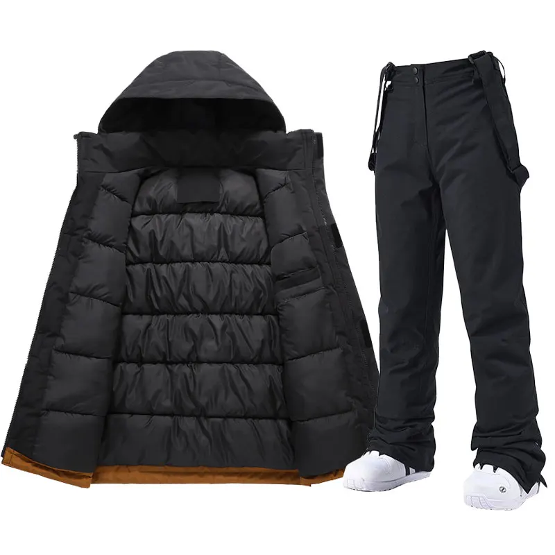 Tuta da sci invernale da uomo Pantaloni da neve termici antivento Sci Giù Giacca in cotone da uomo Sport Tute da sci e snowboard Tute di marca