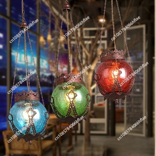 Creative Bar Chandelier Single Head Cafe Light South East Asia Vintage Balcony Light, Mediterranean LED Bar Lighting