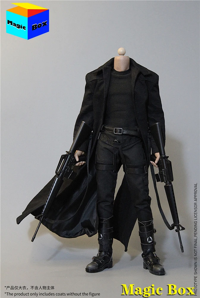 DAFTOYS F022 1/6 The Matrix Neo Keanu Reeves Fashion Long Windbreaker Coat M16 Weapon Model Set Fit 12