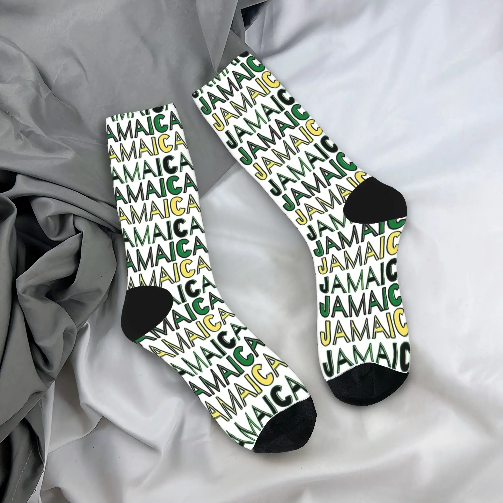 

JAMAICA Letter Print Socks Harajuku Stockings Couple Warm Soft Skateboard Socks Winter Design Non Slip Socks