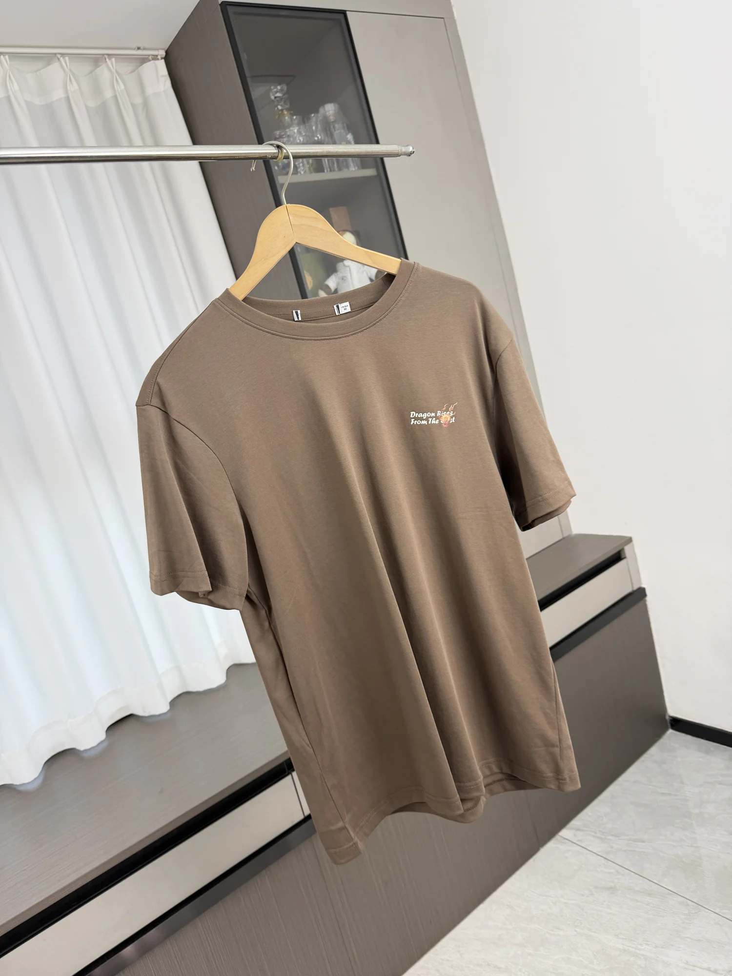 Cooling Combed Cotton round Neck Short Sleeve T-Shirt Breathable High Cotton Content Summer Fashion Print Casual Men's Top