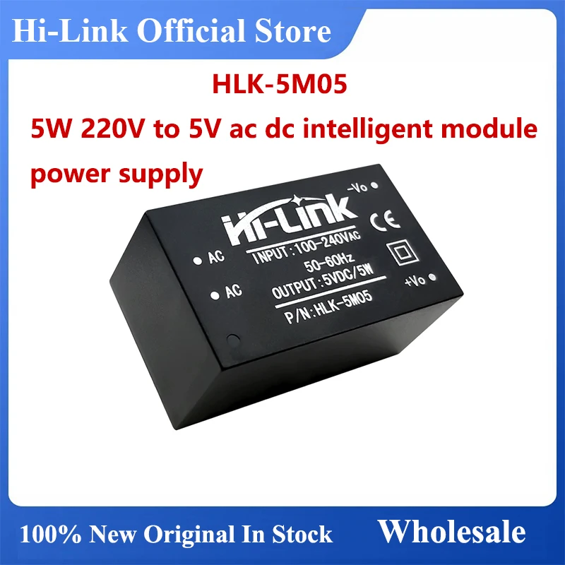 HLK-5M12 HLK-5M05 HLK-5M24 HLK-5M03 HLK-5M09 Hi-Link Original 5W AC DC Power Module 220V to 3.3V/5V/9V/12V/15V/24V Switch CE FCC