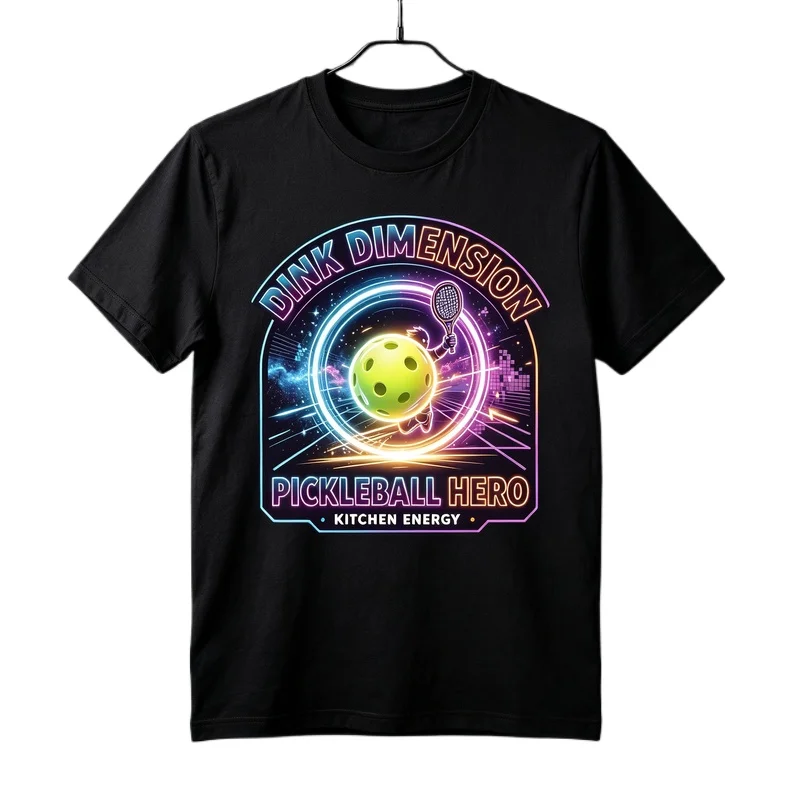 Pickleball T-Shirt Dink Dimension Pickleball Hero Kitchen Energy Funny Vintage Retro Neon Graphic Tee Men Women Casual