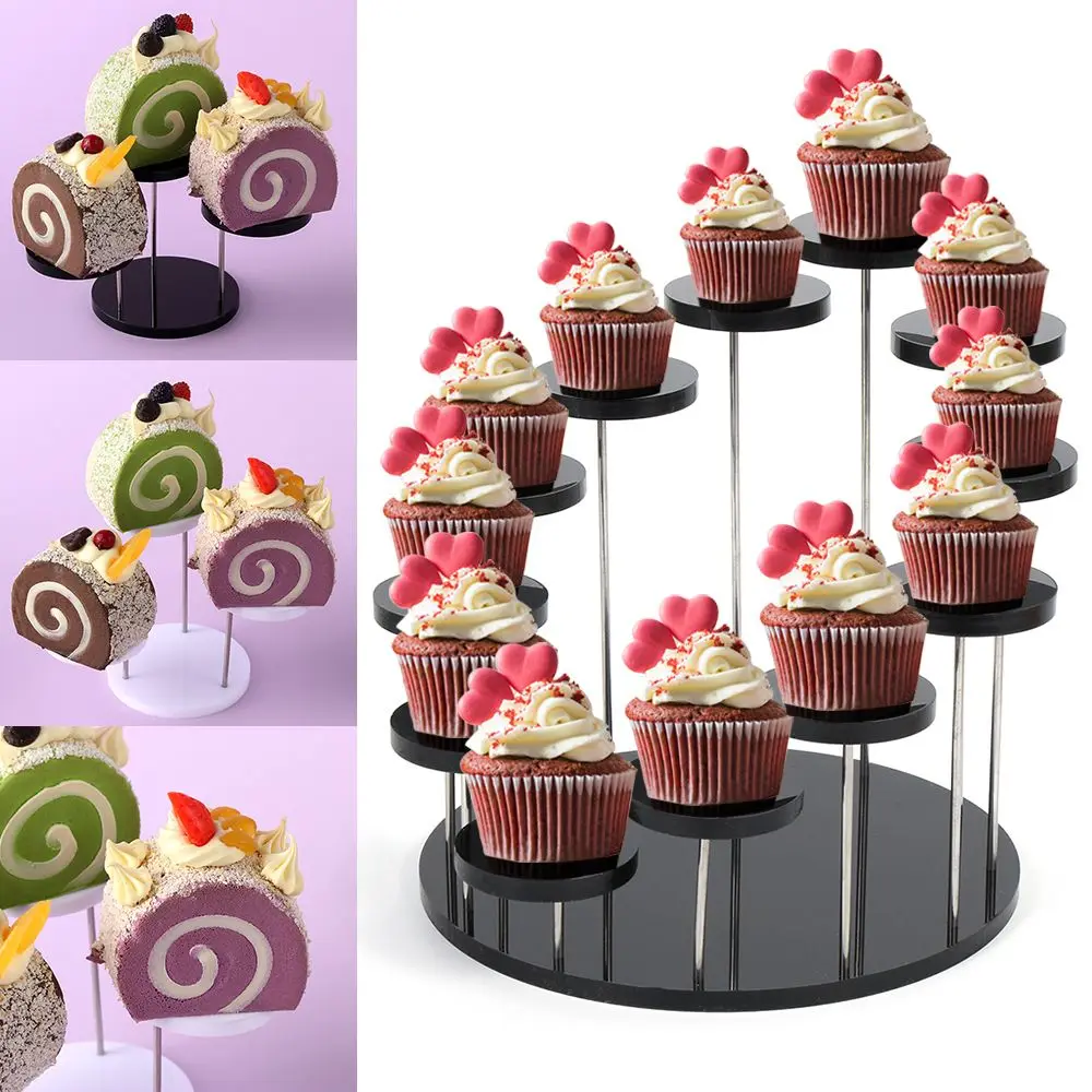 Acrylic Display Stand Jewelry Organizer Showcase Cupcake Stand Cake Dessert Storage Rack Holder Party Decor