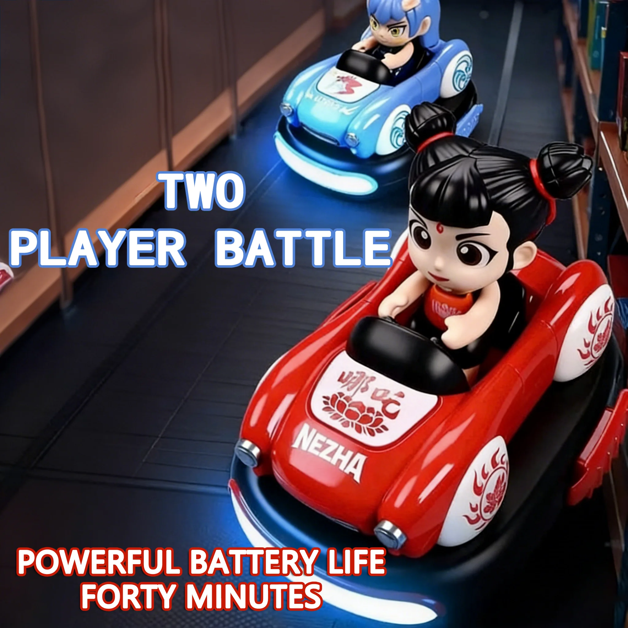 Officially licensed children's remote-controlled Nai Zhou and Ao Bing bumper car for two-player battle with drifting and bubble