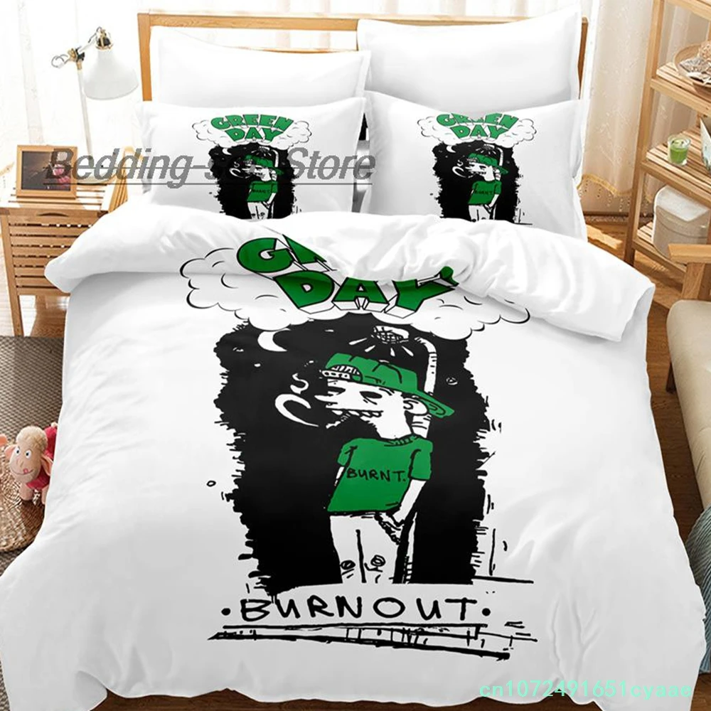 Green Day Paradise Bedding Set Single Twin Full Queen King Size Bed Set Aldult Kid Bedroom Duvetcover Sets Anime Bed Sheet Set