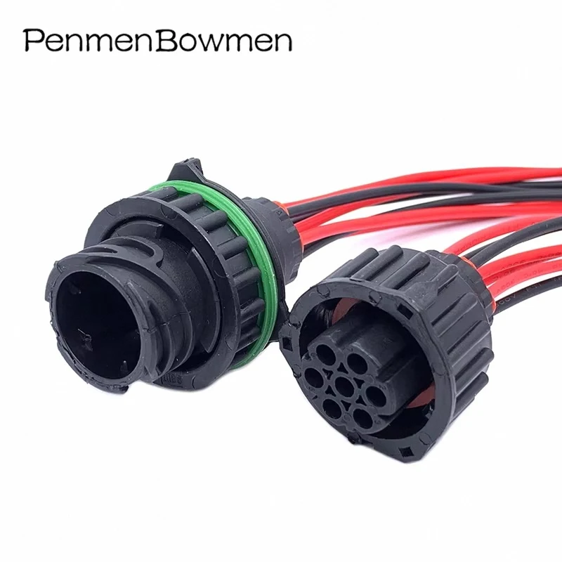 

1 Set 7 Pin Car 1718230-1 Circular Truck Tail Light Electrical Cable Connectors Female Male Wire Harness Plug 968421-1 967650-1