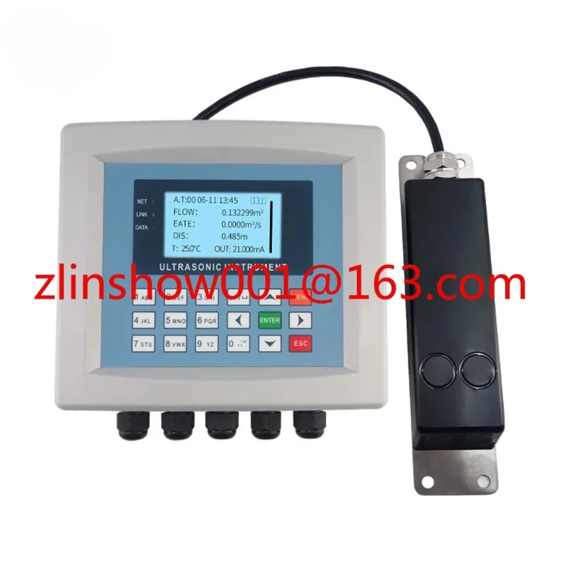 5 Inch Touch Screen Flume Flow Meter Open Channel Doppler Flow Meter IP65 Standard 10 Meters