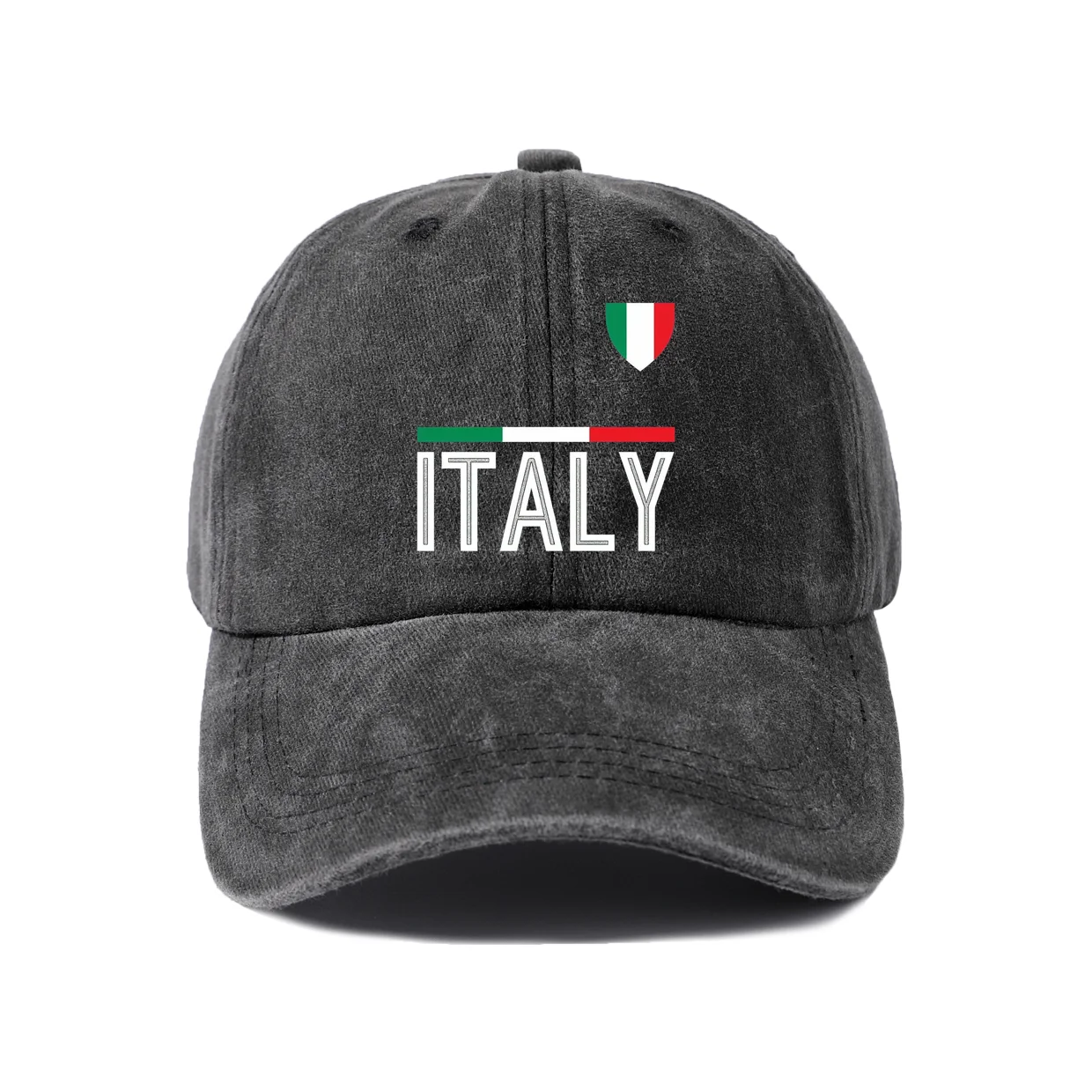 Retro Typography Graphic Graphic Baseball Cap, Vintage Washed Adjustable Unisex Dad Hat, Casual Gift