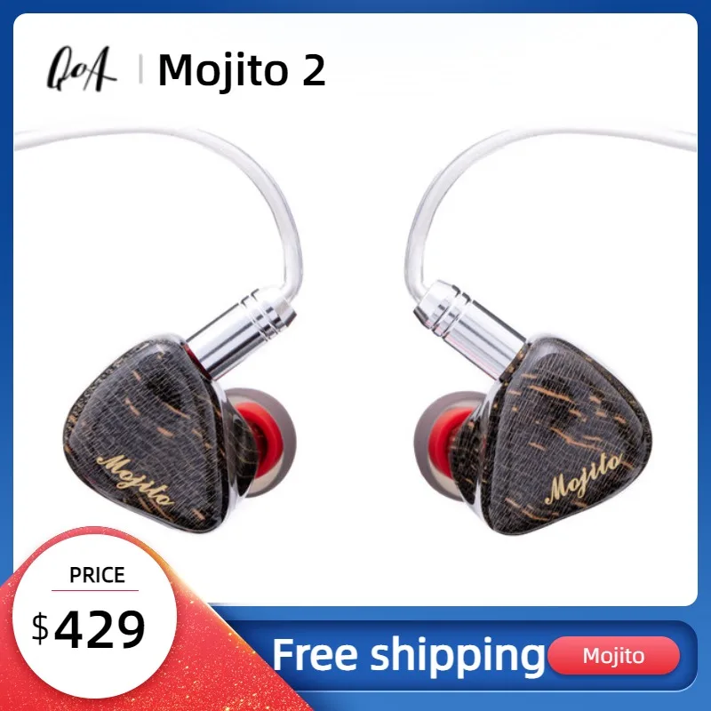 

2021 NEW QOA Mojito In Ear Earphone 2 Sonion BA+4 Knowles 6BA Hybrid technology Headset HIFI Monitor with 2Pin Detachable Cable